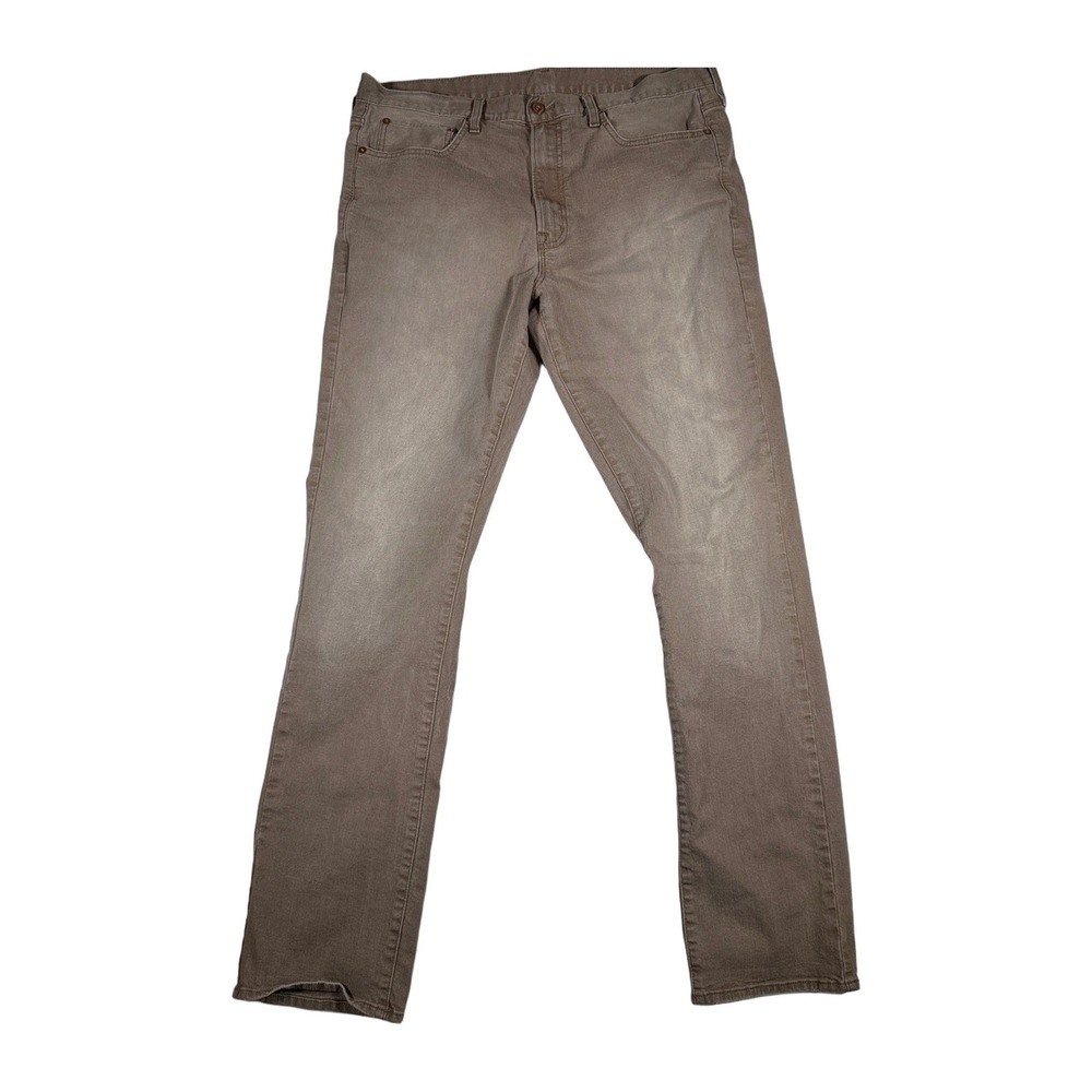 Cremieux Khaki Mens Brown Straight Leg Jeans Size 38x36 Cotton Polyester